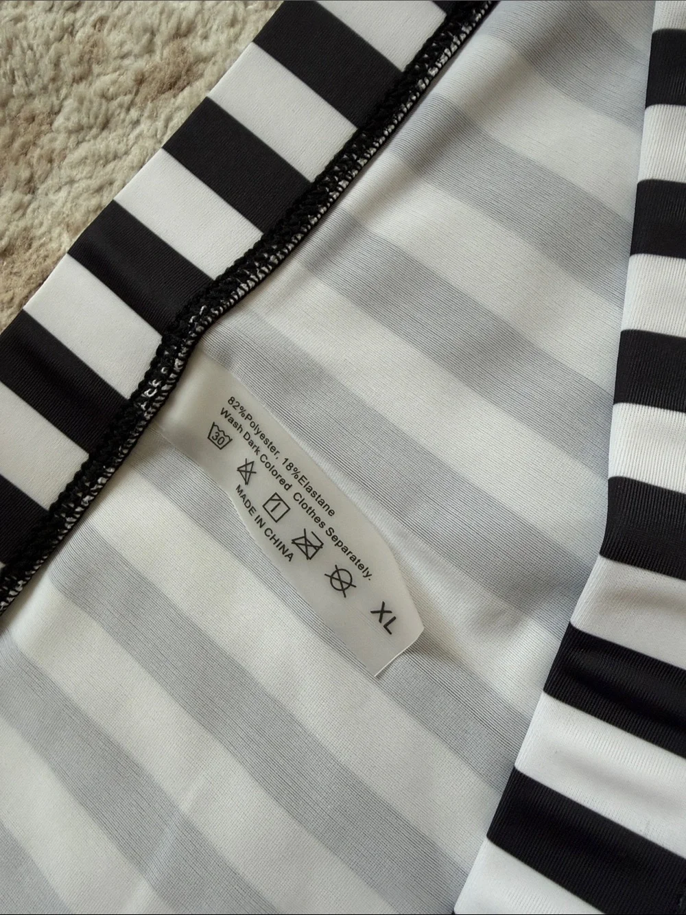 Black and White Vertical Stripe Men’s Swim Brief - Size XL